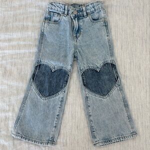 GAP Kids Light Blue Jeans with Dark Blue Heart Patches